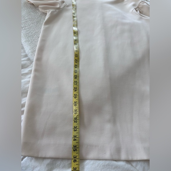 Pinko Cream Ruffle Sleeve Dress minimalist size 10 - Picture 9 of 9